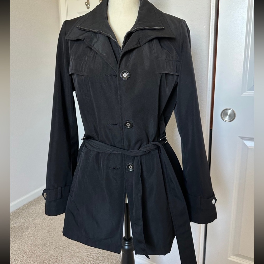 DANA BUCHMAN Zipper Coat with Buttons